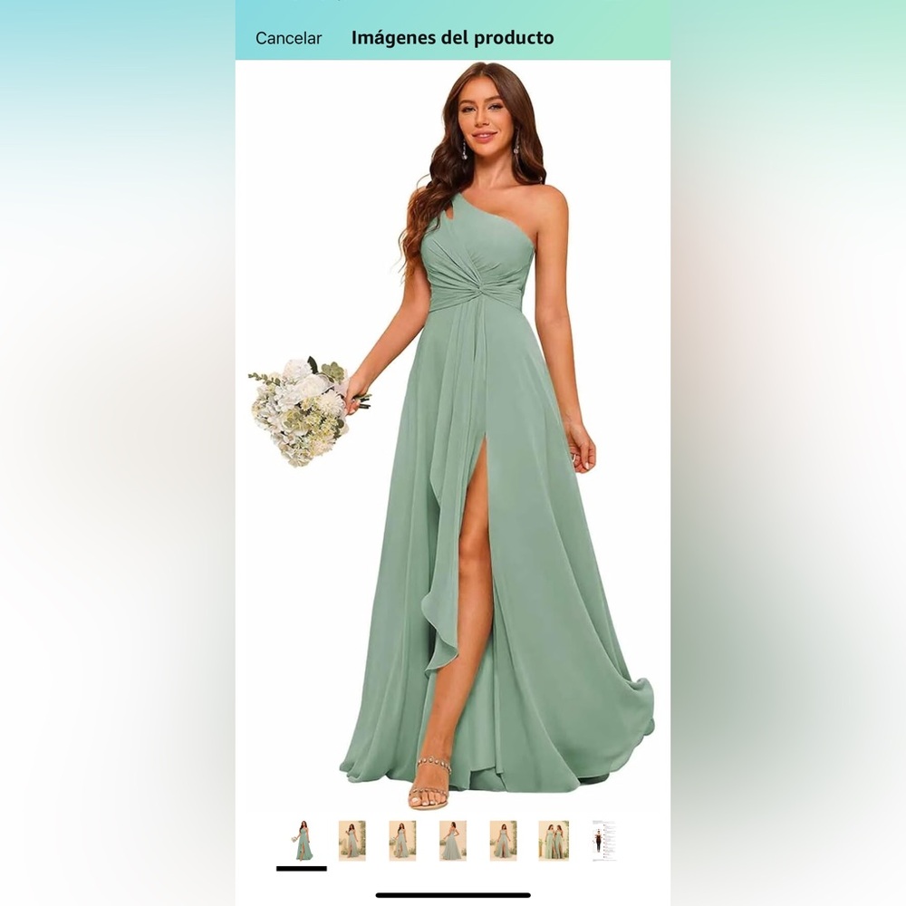 Amazon One-Shoulder Teal Dress